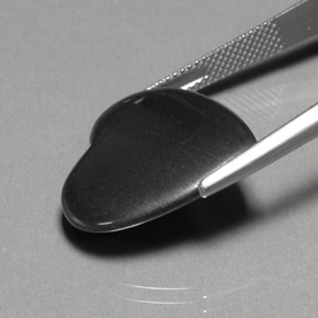 22.95캐럿 천연 블랙 그레이 헤마타이트, 하트 모양, 20.3×19 mm, 불투명체