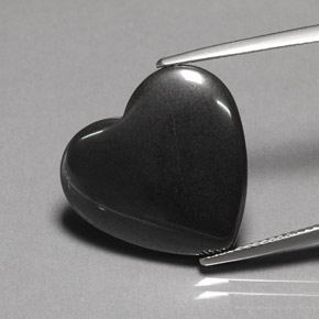 22.95캐럿 천연 블랙 그레이 헤마타이트, 하트 모양, 20.4×19.1 mm, 불투명체