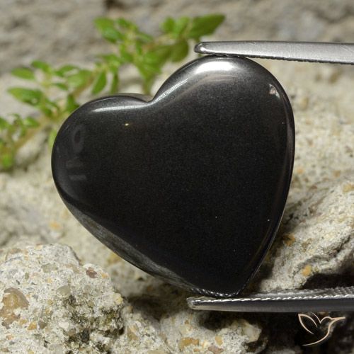 22.98ct 자연스러운 블랙 그레이 적철광, 마음, 불투명체