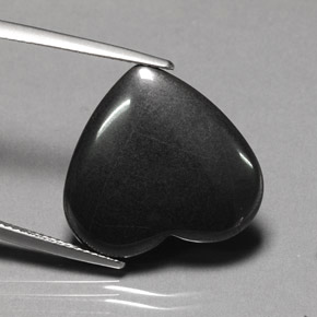23.13캐럿 천연 블랙 그레이 헤마타이트, 하트 모양, 20.3×19.1 mm, 불투명체