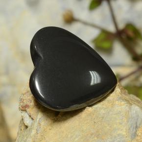 23.71캐럿 천연 블랙 그레이 헤마타이트, 하트 모양, 20.4×19.2 mm, 불투명체