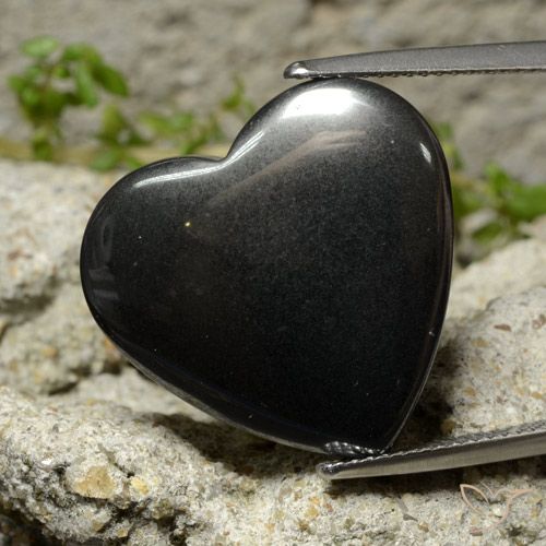 23.41ct 자연스러운 블랙 그레이 적철광, 마음, 불투명체