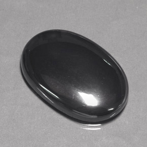 43.96캐럿 천연 블랙 그레이 헤마타이트, 타원형 컷, 28.9×19.6 mm, 불투명체