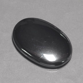 31.89캐럿 천연 블랙 그레이 헤마타이트, 타원형 컷, 28×19 mm, 불투명체