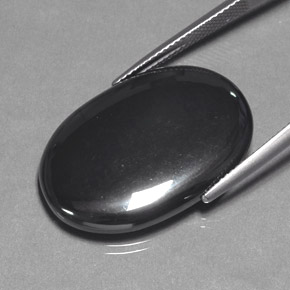 31.89캐럿 천연 블랙 그레이 헤마타이트, 타원형 컷, 28×19 mm, 불투명체