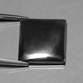 27.88캐럿 천연 블랙 그레이 적철광, 바게트, 불투명체