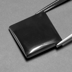 27.88캐럿 천연 블랙 그레이 적철광, 바게트, 불투명체