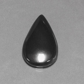 19.39캐럿 천연 블랙 그레이 헤마타이트, 배 모양, 24.8×15.3 mm, 불투명체
