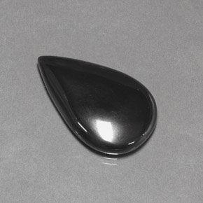 19.39캐럿 천연 블랙 그레이 헤마타이트, 배 모양, 24.8×15.3 mm, 불투명체