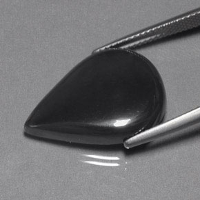 20.78캐럿 천연 블랙 그레이 적철광, 배 모양, 불투명체