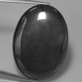 54.54캐럿 천연 블랙 그레이 헤마타이트, 타원형 컷, 29.9×21.8 mm, 불투명체