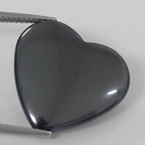 23.42캐럿 천연 미디엄 그레이 헤마타이트, 하트 모양, 20.3×19.1 mm, 불투명체