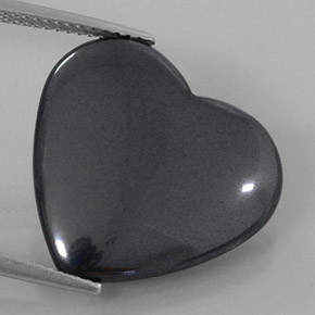23.01캐럿 천연 블랙 그레이 헤마타이트, 하트 모양, 20.3×19.1 mm, 불투명체