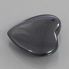 23.01캐럿 천연 블랙 그레이 헤마타이트, 하트 모양, 20.3×19.1 mm, 불투명체