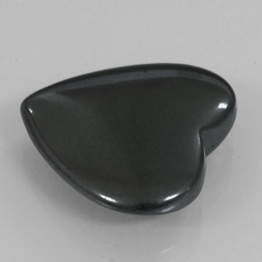 23.17캐럿 천연 블랙 그레이 헤마타이트, 하트 모양, 20.3×19.1 mm, 불투명체