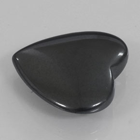 22.90캐럿 천연 블랙 그레이 헤마타이트, 하트 모양, 20.3×19.1 mm, 불투명체