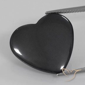 22.57ct 자연스러운 짙은 회색 적철광, 마음, 불투명체