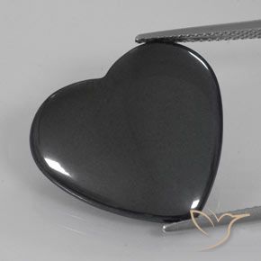 23.38ct 자연스러운 블랙 그레이 적철광, 마음, 불투명체