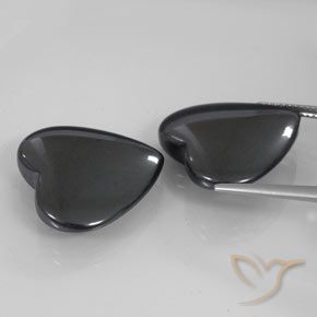46.25캐럿 천연 블랙 그레이 적철광 보석, 마음, 불투명체