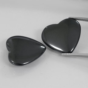 46.94캐럿 천연 블랙 그레이 적철광 보석, 하트 모양, 불투명체