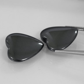 46.94캐럿 천연 블랙 그레이 적철광 보석, 하트 모양, 불투명체