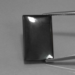 27.19캐럿 천연 블랙 그레이 헤마타이트, 바게트, 23.2×14.8 mm, 불투명체