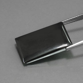 27.19캐럿 천연 블랙 그레이 헤마타이트, 바게트, 23.2×14.8 mm, 불투명체