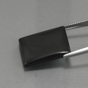 29.56캐럿 천연 블랙 그레이 적철광, 바게트, 불투명체