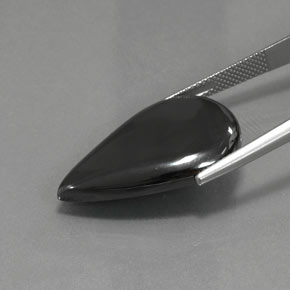 28.96캐럿 천연 블랙 그레이 헤마타이트, 배 모양, 불투명체