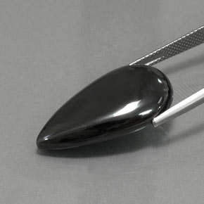 30.66캐럿 천연 블랙 그레이 적철광, 배 모양, 불투명체