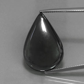 36.01캐럿 천연 블랙 그레이 헤마타이트, 배 모양, 26.1×17.9 mm, 불투명체