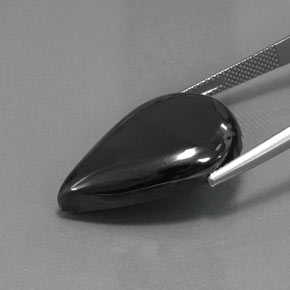 36.01캐럿 천연 블랙 그레이 헤마타이트, 배 모양, 26.1×17.9 mm, 불투명체