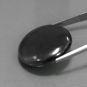 52.97캐럿 천연 블랙 그레이 적철광, 라운드 컷, 불투명체