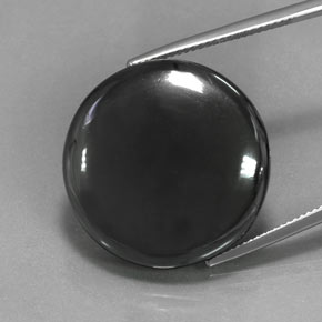 49.41캐럿 천연 블랙 그레이 헤마타이트, 라운드 컷, 23.92 mm, 불투명체