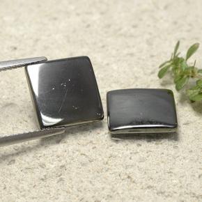 9.57캐럿 천연 블랙 그레이 헤마타이트 보석, 스퀘어, 10.9×10.9 mm, 불투명체