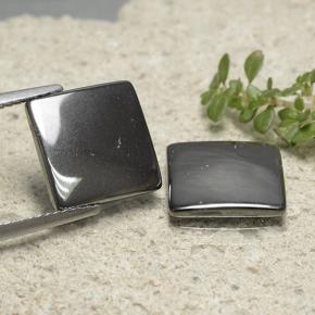 9.77캐럿 천연 미디엄 그레이 적철광 보석, 정사각형, 불투명체