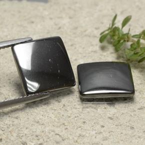 9.79캐럿 천연 블랙 그레이 적철광 보석, 정사각형, 불투명체