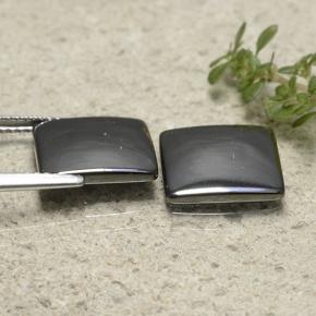 9.79캐럿 천연 블랙 그레이 적철광 보석, 정사각형, 불투명체