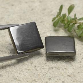 4.91캐럿 천연 블랙 그레이 헤마타이트 보석, 스퀘어, 8.2×7.7 mm, 불투명체