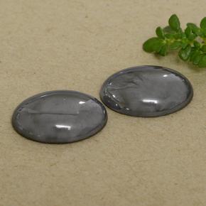 14.61캐럿 천연 블랙 그레이 헤마타이트 보석, 타원형 컷, 14×10.1 mm, 불투명체