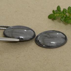 14.61캐럿 천연 블랙 그레이 헤마타이트 보석, 타원형 컷, 14×10.1 mm, 불투명체