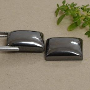 48.80캐럿 천연 블랙 그레이 헤마타이트 보석, 바게트, 17.5×12.6 mm, 불투명체