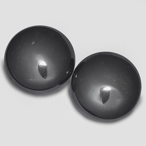 64.57캐럿 천연 블랙 그레이 적철광 보석, 라운드 컷, 불투명체