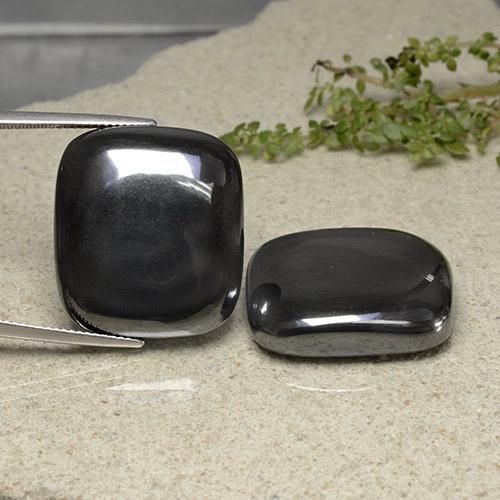 117.62캐럿 천연 다크 그레이 헤마타이트 보석, 쿠션 컷, 24.1×21.4 mm, 불투명체