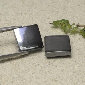 13.28캐럿 천연 블랙 그레이 헤마타이트 보석, 스퀘어, 10.2×10.2 mm, 불투명체