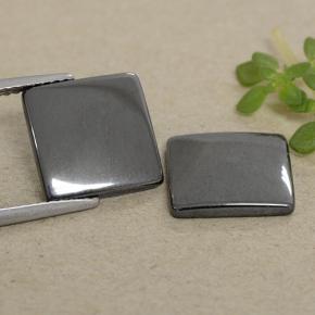 9.84캐럿 천연 미디엄 그레이 적철광 보석, 정사각형, 불투명체