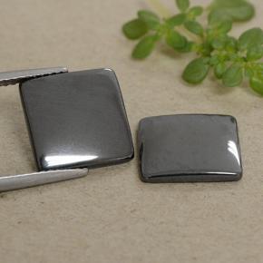 9.50캐럿 천연 블랙 그레이 헤마타이트 보석, 스퀘어, 11×11 mm, 불투명체