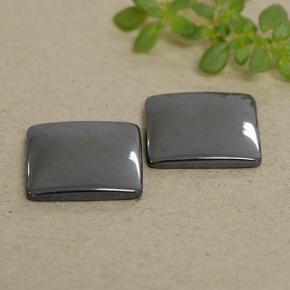9.50캐럿 천연 블랙 그레이 헤마타이트 보석, 스퀘어, 11×11 mm, 불투명체