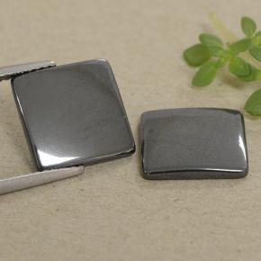 9.42캐럿 천연 블랙 그레이 적철광 보석, 정사각형, 불투명체