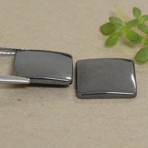 9.42캐럿 천연 블랙 그레이 적철광 보석, 정사각형, 불투명체